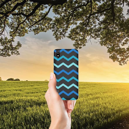 Xiaomi Redmi 7A TPU bumper Zigzag Blauw
