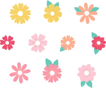 Partydeco - Glasmarkers Bloemen - 10 stuks