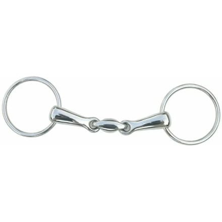 2-rings roestvrijstalen paardenbit, dubbel gekrompenTattini
