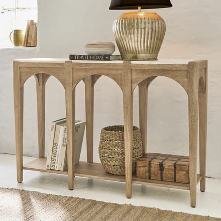 LOBERON Sidetable Annabelle bruin/wit