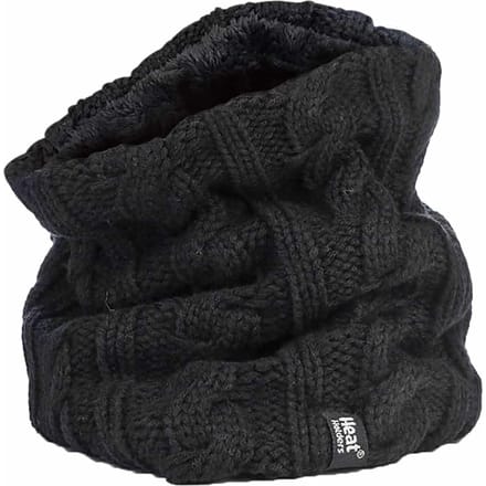 Heat Holders - Kabelgebreide halswarmer voor dames - Zwart