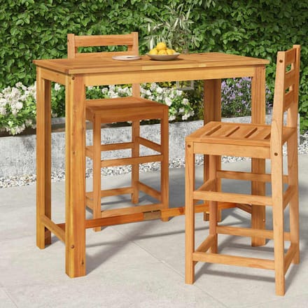 vidaXL - Tuinbartafel - 120x60x105 - cm - massief - acaciahout