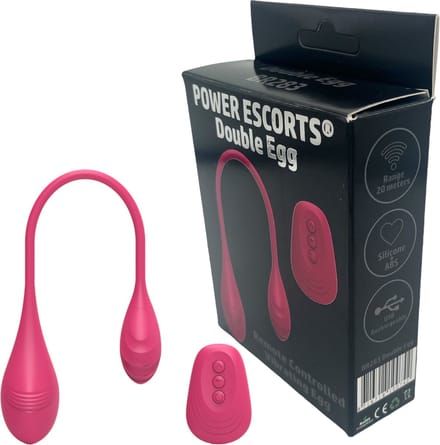Power Escorts - BR283 - Double Egg met Remote Control - Pink
