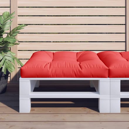 vidaXL - Palletkussen - 80x80x12 - cm - stof - rood