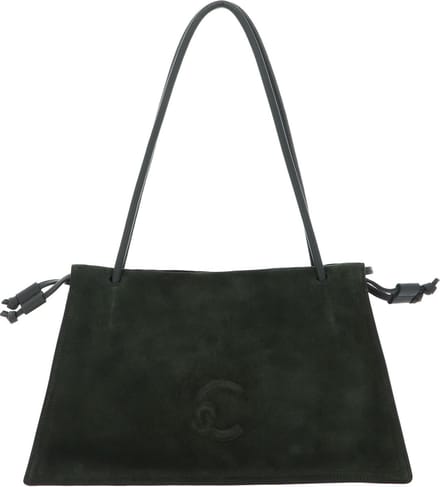 COCCINELLE Leren Schoudertas Dulse Suede Shoulderbag Alga Donkergroen