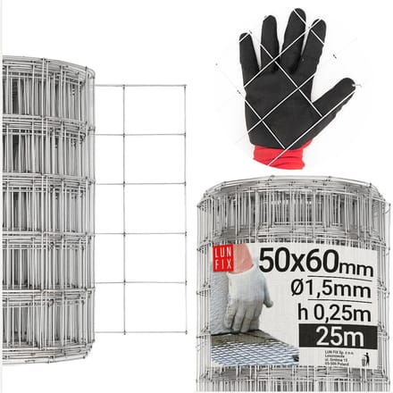 Wapenningsnet 50x60 muurwanden fi1,5mm 0,25x25m