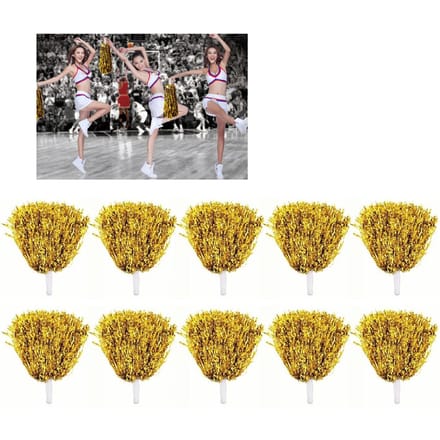 10 STUKS Juichende Pompons met Rechte Handgreep Herbruikbare Flitsend Effect Plastic Juichende Pompons Bal gray