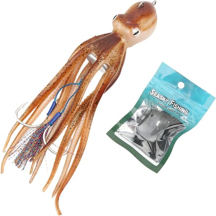 Vissen Octopus Kunstaas Levensecht Inkjet Octopus Kunstaas Zeilschip Visaas 300g brown