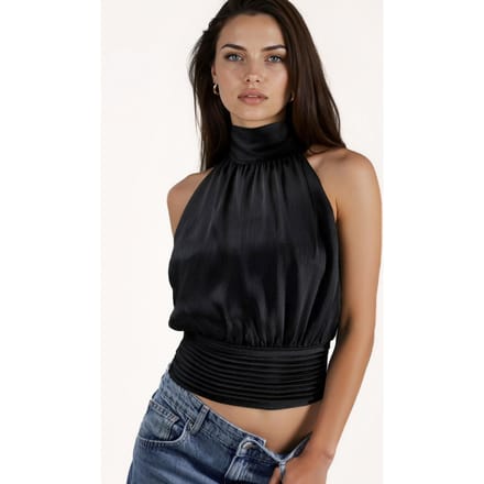 Halternek Crop Blouse