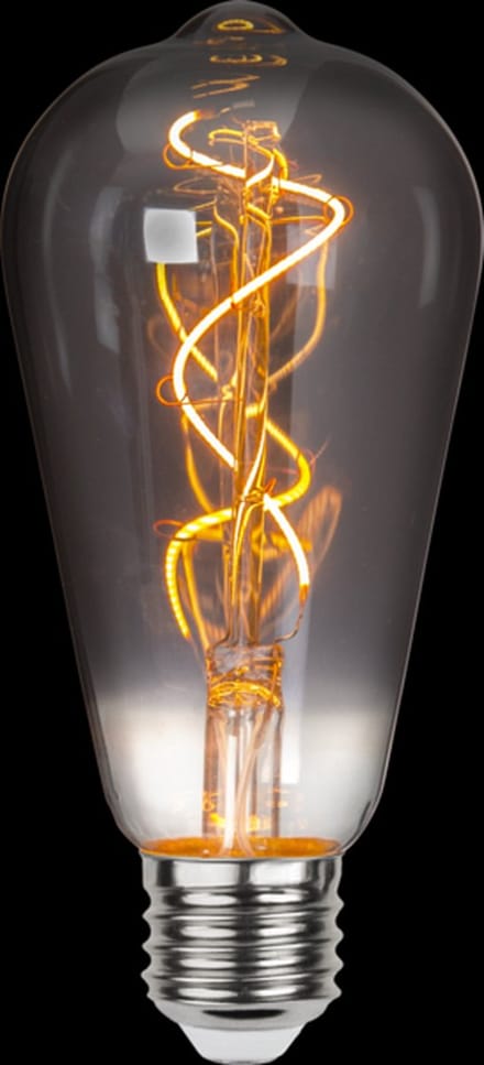 Druppel-Edison lamp - E27 - 3W - Super Warm Wit <2200K - Filament - Rookglas