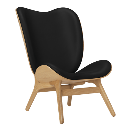 UMAGE A Conversation Piece Highback Fauteuil - eiken - Leder Hope black