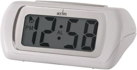 Digitale Wekker met Groot LCD Scherm en Helder Licht - Wit