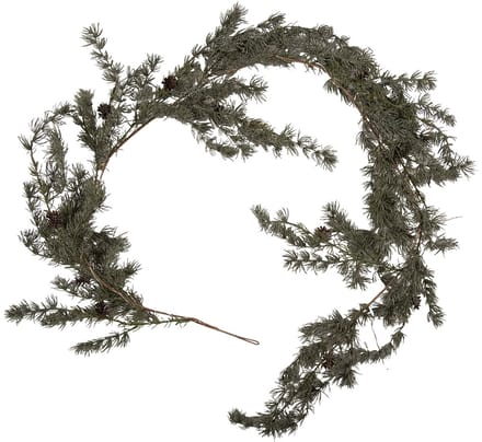 Clayre & Eef Kerstguirlande 20x7x180 cm / 3xAA Groen Hout