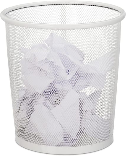 4x papiermand metaal - prullenmand - prullenbak - papierbak - 8 L - afvalbak