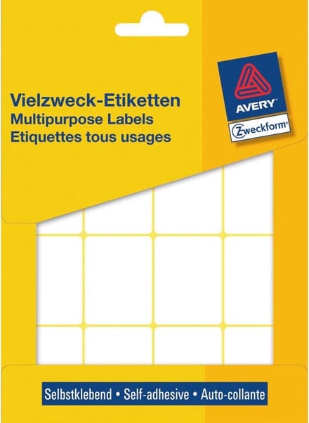 Avery Etiketten Zweckform 38 X 29 Mm Papier Wit 384 Stuks
