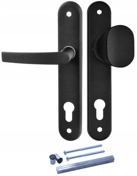 Steelfence Deurklink & Trekgrendel Zwart 72mm - Weerbestendig