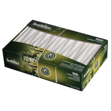 Bolsius Professional - Horeca gotische kaars - 100 stuks per verpakking - Wit