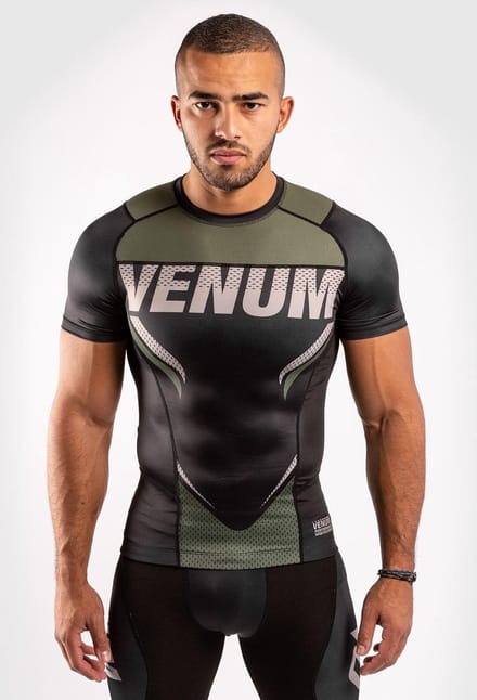 Venum ONE FC Impact Rashguard S/S Zwart Kaki - S