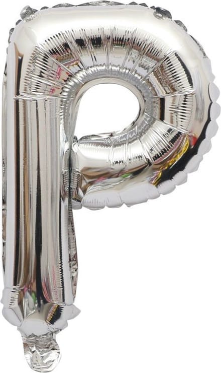 Folieballon / Letterballon Zilver - Letter P - 41cm
