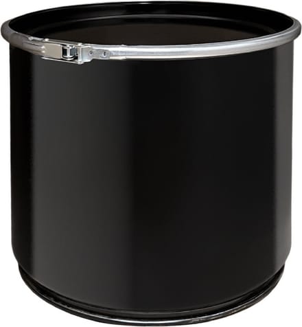 Olievat met deksel - prullenbak - 30 liter - staal - zwart