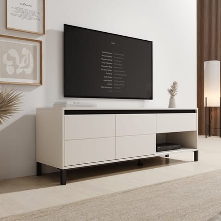 Meubella - Montellini - TV-Meubel - Beige - 151x40x52 cm