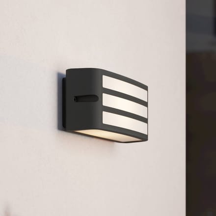 EGLO Camarda Wandlamp Buiten - E27 - 22 cm - Antraciet en Wit