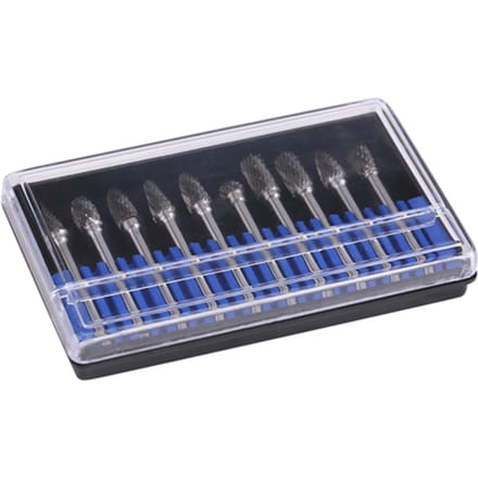 10 stuks Wolframcarbide Staal Roterende Vijlen Frezenset 3mm Schacht 6mm Snijdiameter Dubbelgesneden wit