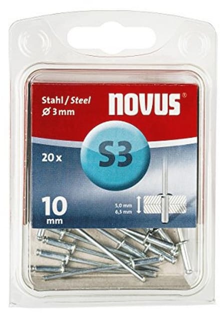Stalen klinknagels 10 mm lengte - Ø 3 mm - Bevestiging voor plaatstaal