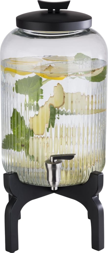 APS Drankdispenser - Sapdispenser - Premium Uitvoering - Hout - Zwart - 7 Liter - Rond