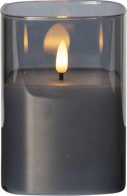 Star Trading LED lantaarn 'Flame' met flikkerend effect, batterij, timer, donkergrijs, 12,5cm