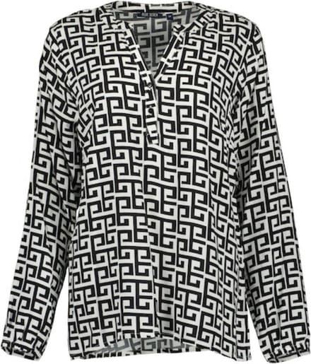 Blue Seven dames - Blouse 280094 zwart/wit print LM maat 42