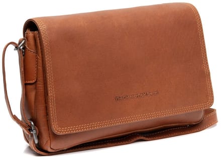 Chesterfield Forano Washed Waxed Pull Up Schoudertas - Cognac
