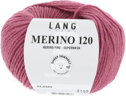 Lang Yarns Merino 120 - 365 framboos mix - Merinowol Garen