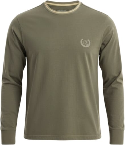 OMBRE Longsleeve - Katoen - Lange Mouw - Gestreept Olijf M