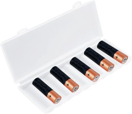Batterijhouder - Batterij Organizer - Batterijen Opslag - Ruimtebesparend Ontwerp - Voor 10 AA - Transparant