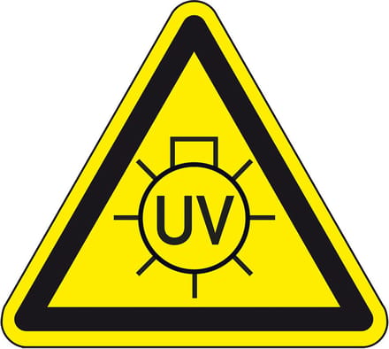 Waarschuwingsticker UV licht 200 mm