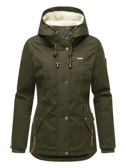 Marikoo dames winterjas met teddyfleece voering & capuchon