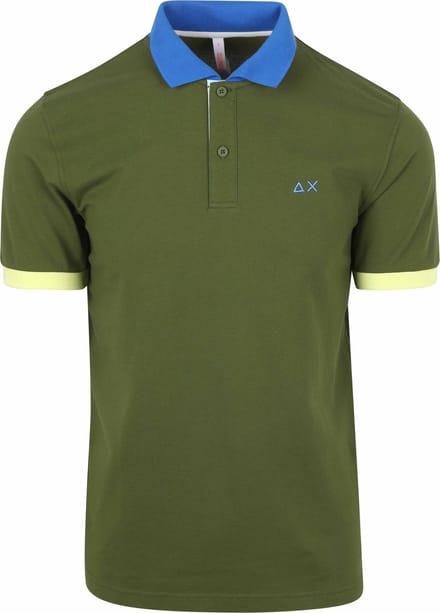 Sun68 Poloshirt Color Way Donkergroen - Maat M - Heren