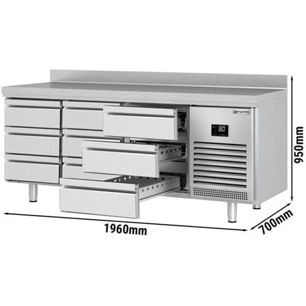 GGM Gastro Kühltisch Premium PLUS - 1960x700mm - 9 Schubladen - Aufkantung