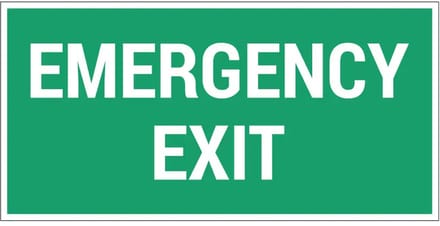 Emergency exit bord | gecoat dibond materiaal | 20 x 10 cm