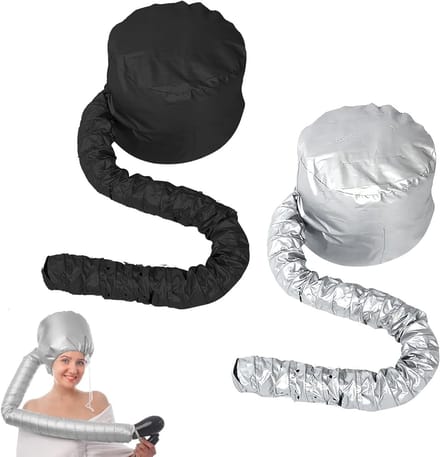 2 Stuks Haardroger Caps Diffuser - Haardroger Diffuser Hoed voor Krullend Haar, Diepe Verzorging en Styling (Zwart & Grijs)