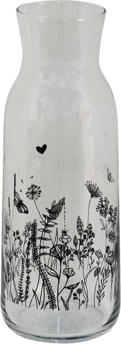 Clayre & Eef Karaf 1000 ml Transparant Glas Bloemen
