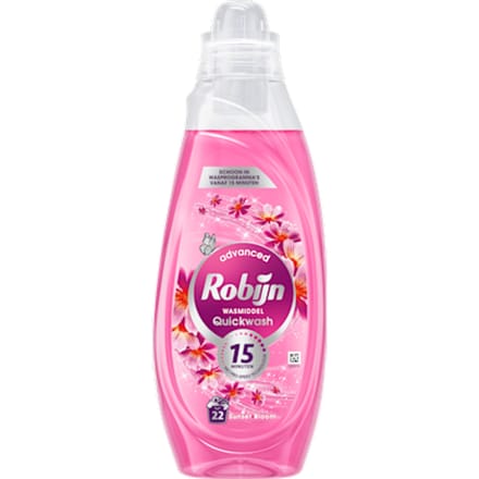 Robijn Advanced Quickwash Vloeibaar Wasmiddel - Sunset Bloom - ontwikkeld voor korte wasprogramma's met Pro-Speed technologie - 1 x 22 wasbeurten