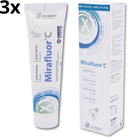 Miradent Tandpasta Mirafluor C - 3 x 100 ml - Voordeelverpakking