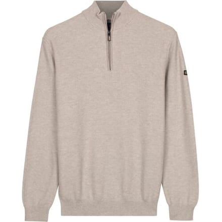 Baileys Trui Half Zip Subtle Faux-Uni Structure Knit Soft Grey / male