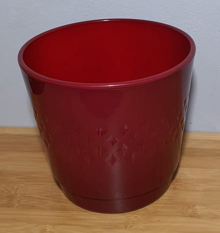 Mica decoration 2 stuks Bloempot Borne bordeaux H18 x D19,5cm
