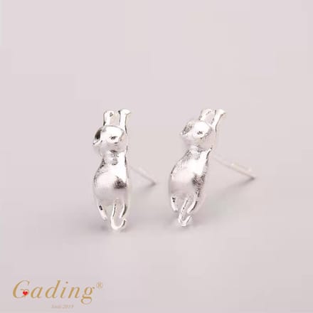 Liggende kat - zilver 925"