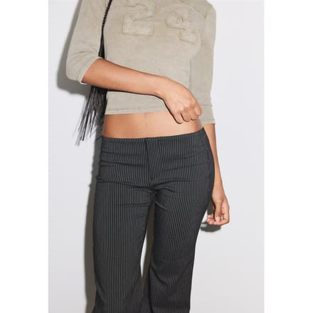 Stradivarius Bengaline flared broek  Zwart 40