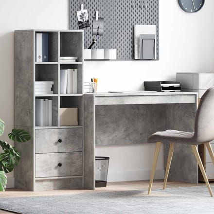 vidaXL - Bureau - Beton - Grijs - 145.5 - x - 50 - x - 127 - cm - 2 - st