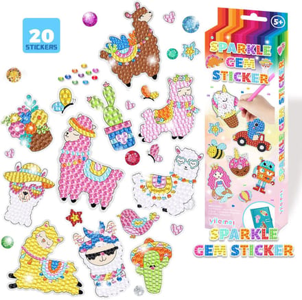 Stickers - 05 - Alpaca's - voor kinderen - diamond painting - compleet pakket - Diamond painting by Wietske